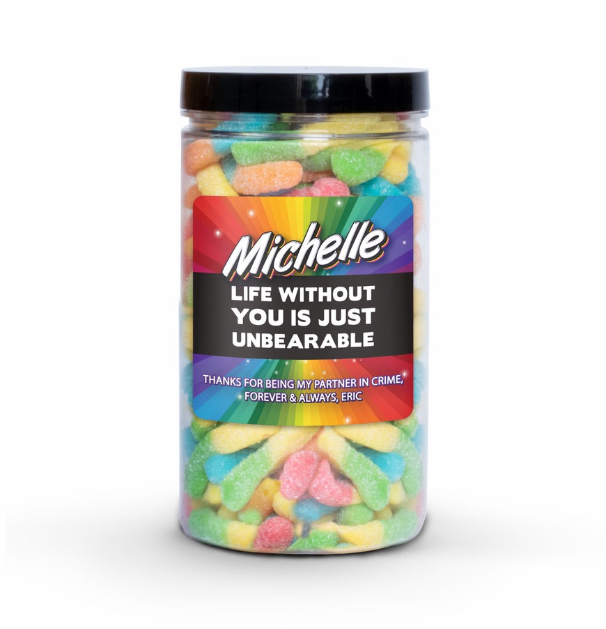 personalized candy jar - life without you