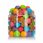 Gummy Gingerbread & Gumdrops candy package featuring a vibrant assortment of chewy Christmas themed holiday sweets and confections from a 100% peanut and tree nut free facility.