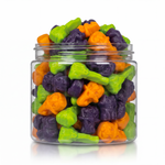 Gummy Halloween Mix candy package featuring a vibrant assortment of spooky themed chewy sweets and confections from a 100% peanut and tree nut free facility.