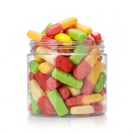 Gummy Fingers candy package featuring a vibrant assortment of spooky finger shaped chewy sweets and confections from a 100% peanut and tree nut free facility.