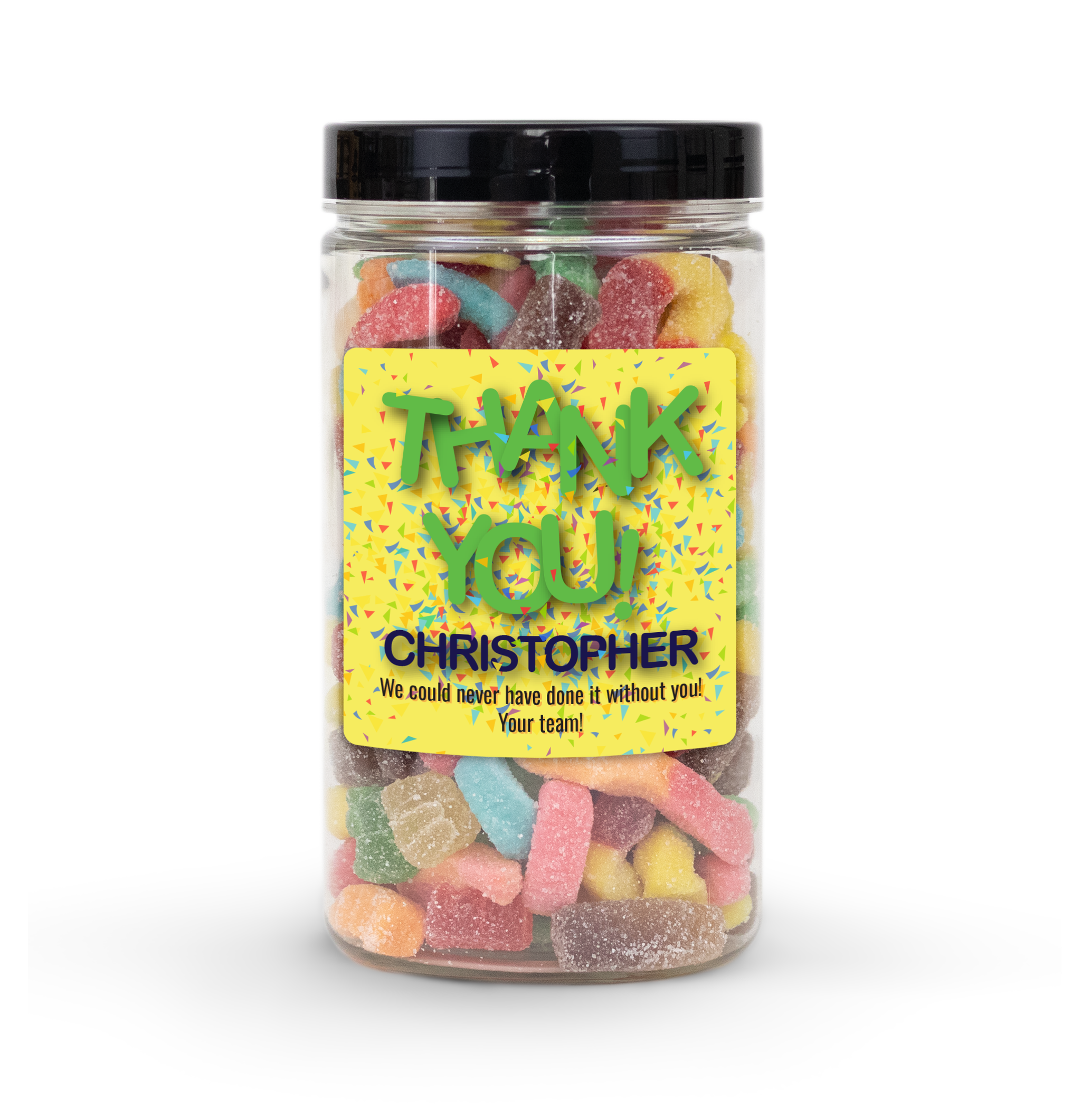 personalized candy jar - thank you