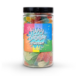 personalized candy jar - happy birthday paper cut out