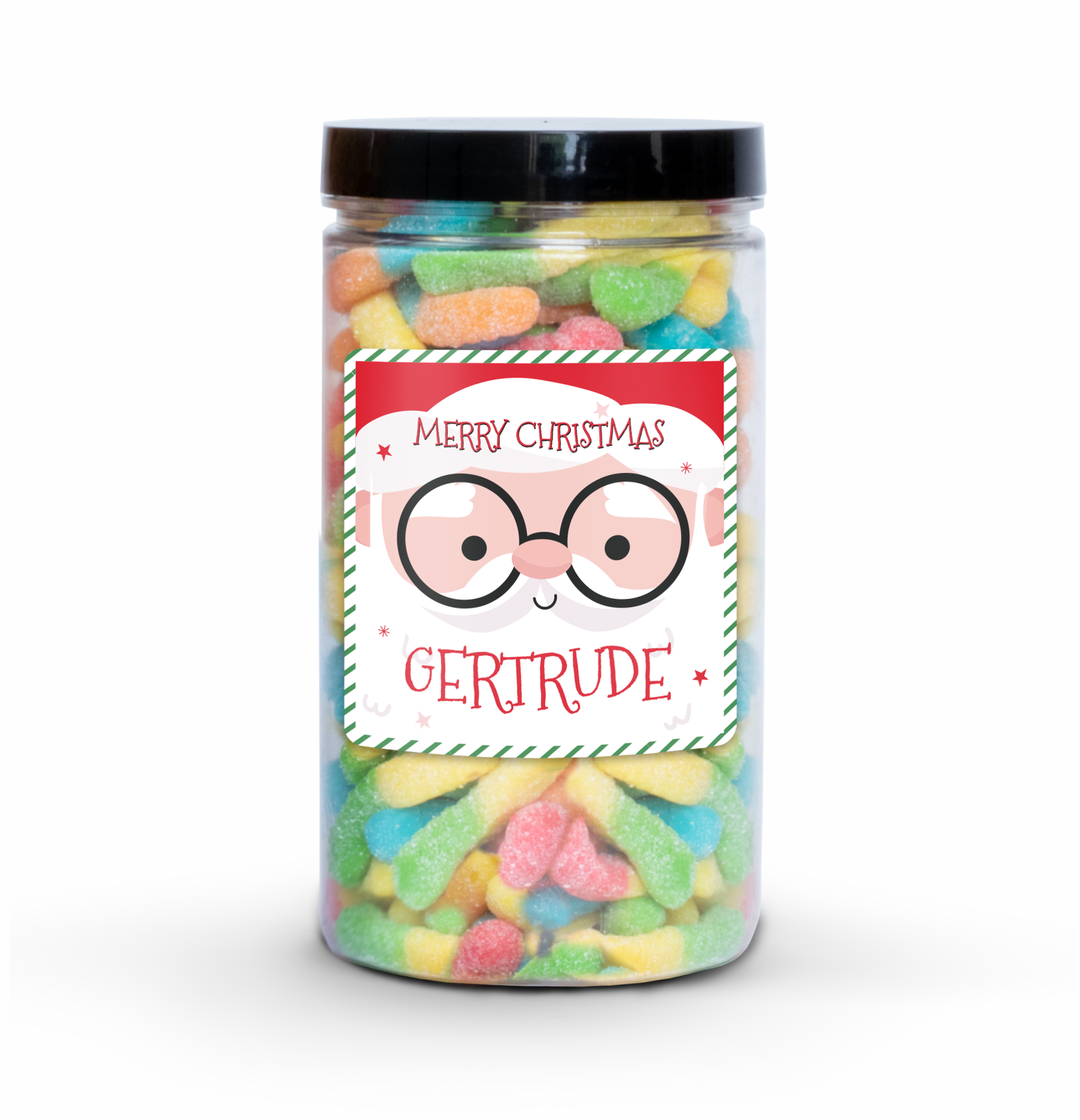 personalized candy jar - merry christmas