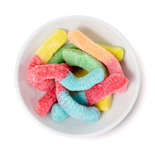 sour neon gummy worms