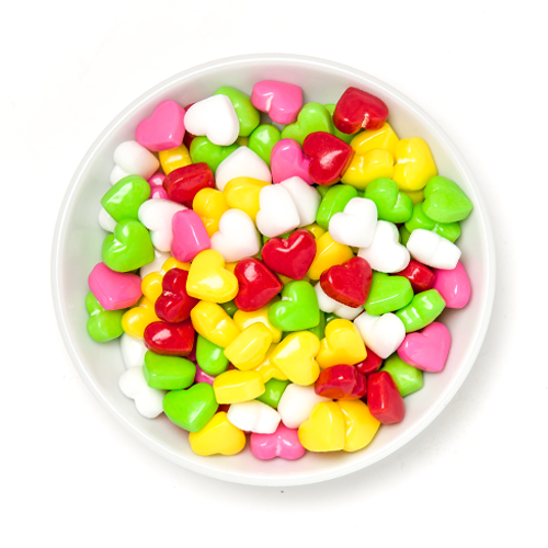 crunchy candy rainbow hearts