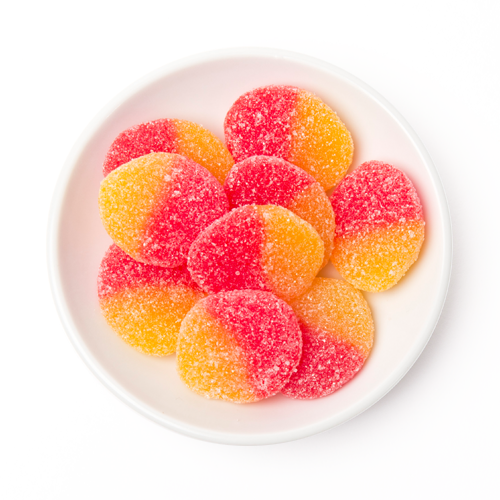 sugared peach slices