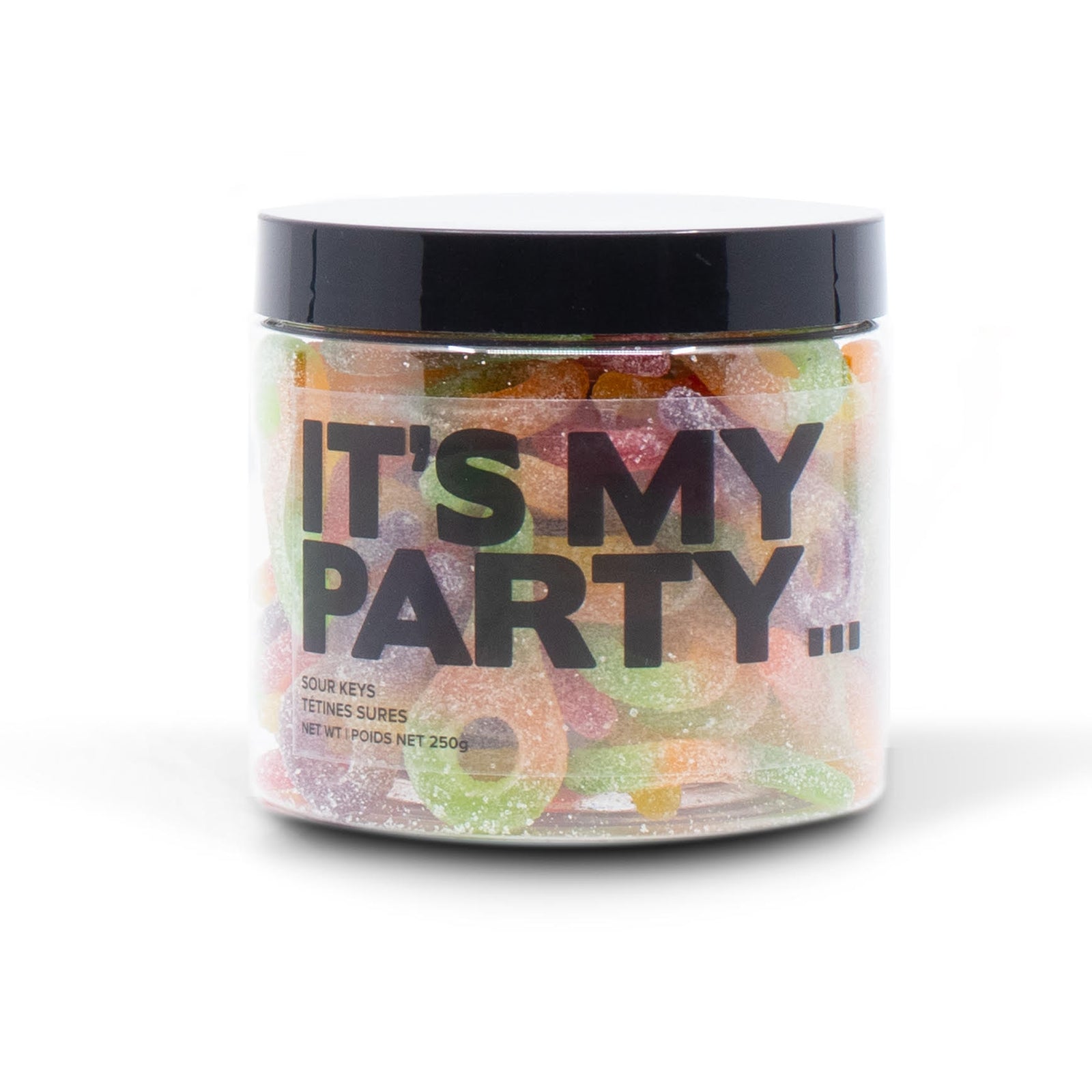 "it's my party" candy tub